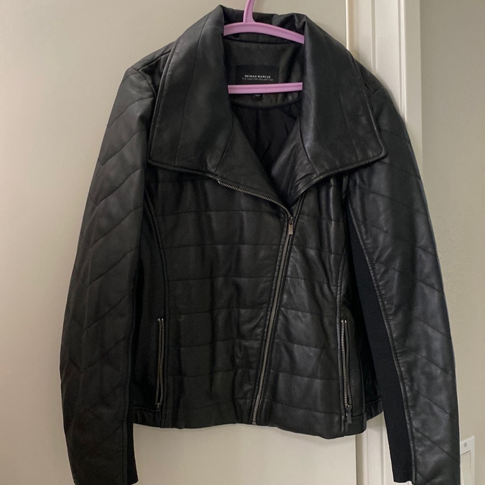 Black leather jacket